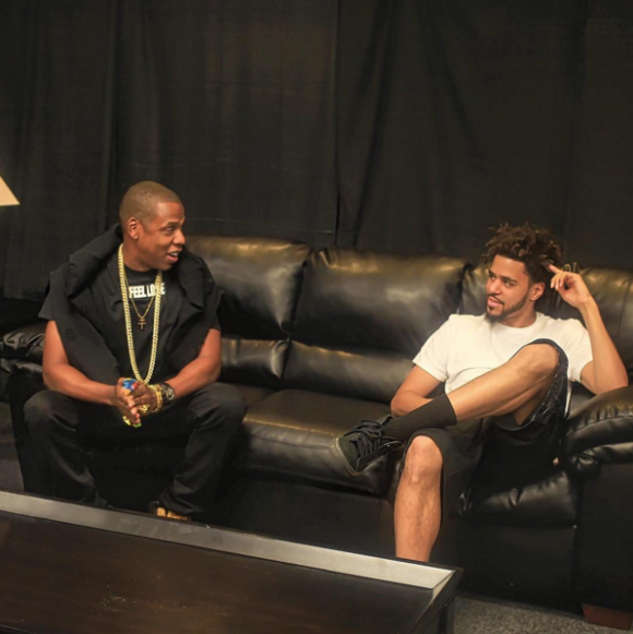 Jay Z et J. Cole à Fayetteville. Le 29 août 2015.