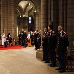 Le prince Albert II de Monaco participait le 20 janvier 2016 à la fête de la Saint-Sébastien, saint patron de la Compagnie des carabiniers du prince, célébrée à l'occasion d'une messe en la cathédrale et d'une réception. © Jean-Charles Vinaj/Pool Restreint/Bestimage