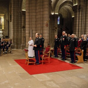 Le prince Albert II de Monaco participait le 20 janvier 2016 à la fête de la Saint-Sébastien, saint patron de la Compagnie des carabiniers du prince, célébrée à l'occasion d'une messe en la cathédrale et d'une réception. © Jean-Charles Vinaj/Pool Restreint/Bestimage