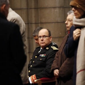 Le prince Albert II de Monaco participait le 20 janvier 2016 à la fête de la Saint-Sébastien, saint patron de la Compagnie des carabiniers du prince, célébrée à l'occasion d'une messe en la cathédrale et d'une réception. © Jean-Charles Vinaj/Pool Restreint/Bestimage