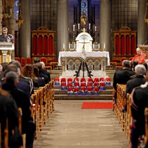 Le prince Albert II de Monaco participait le 20 janvier 2016 à la fête de la Saint-Sébastien, saint patron de la Compagnie des carabiniers du prince, célébrée à l'occasion d'une messe en la cathédrale et d'une réception. © Jean-Charles Vinaj/Pool Restreint/Bestimage