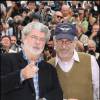 George Lucas et Steven Spielberg - Photocall du film Indiana Jones et le crâne de cristal au Festival de Cannes 2008
