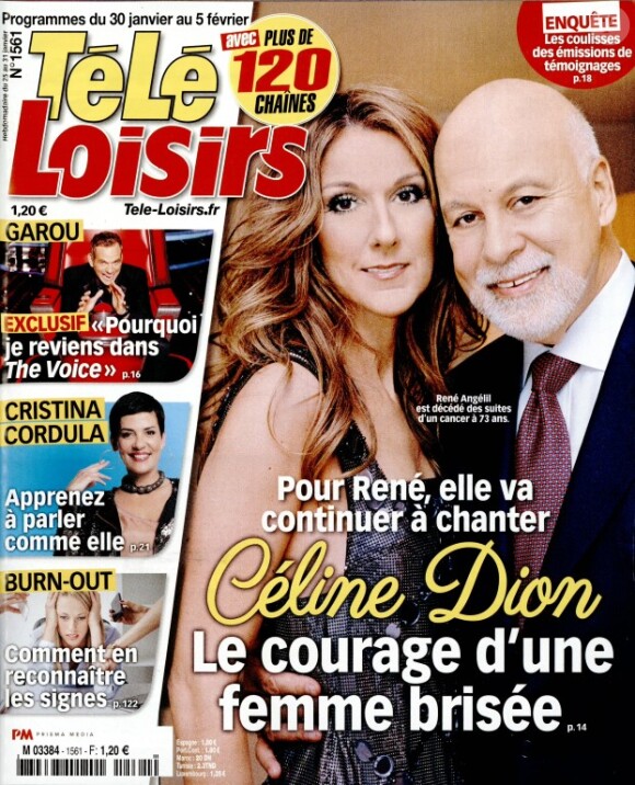 magazine Télé-Loisirs en kiosques le 25 janvier 2016.