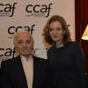 Charles Aznavour et Nathalie Kosciusko-Morizet - Dîner du Conseil de Coordination des Organisations Arméniennes de France, à l'hôtel du Collectionneur, à Paris, le 28 janvier 2016