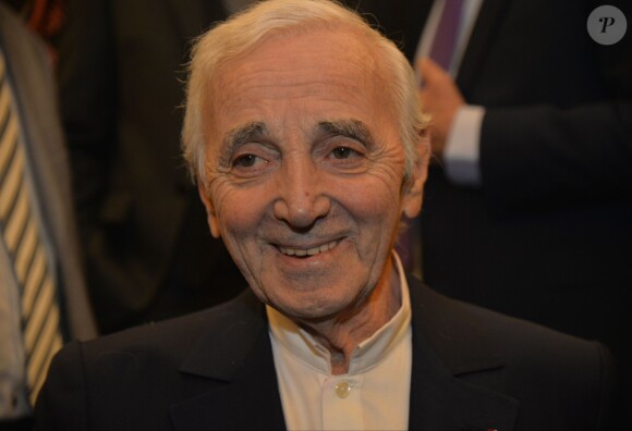 Charles Aznavour - Dîner du Conseil de Coordination des Organisations Arméniennes de France, à l'hôtel du Collectionneur, à Paris, le 28 janvier 2016