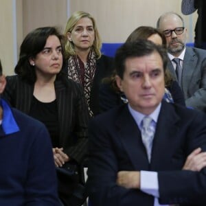 L'infante Cristina d'Espagne au tribunal de Palma de Majorque lors de l'audience des questions préliminaires du procès Noos, le 11 janvier 2016.