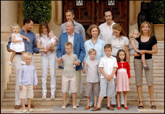 La famille royale d'Espagne au palais Marivent à Palma de Majorque en 2007