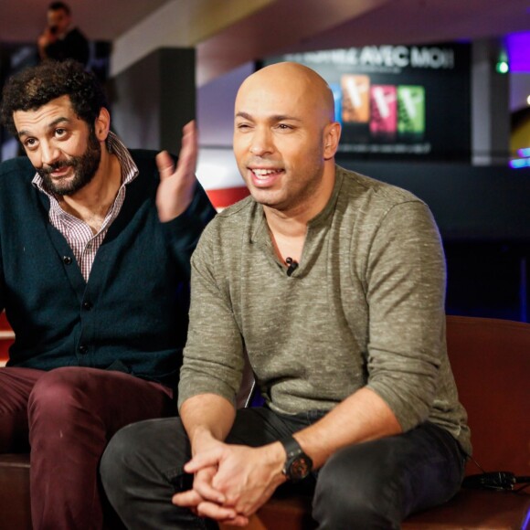 Eric Judor et Ramzy Bédia assistent à la première du film La Tour 2 Contrôle Infernale, à Paris, le 1er Février.