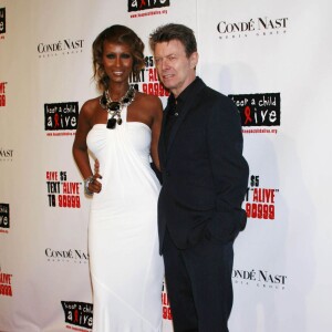 David Bowie et sa femme Iman au 5ème Black Ball à New York le 13 novembre 2008