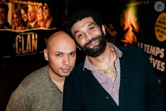 Eric Judor et Ramzy Bédia assistent à la première du film La Tour 2 Contrôle Infernale, à Paris, le 1er Février 2016.