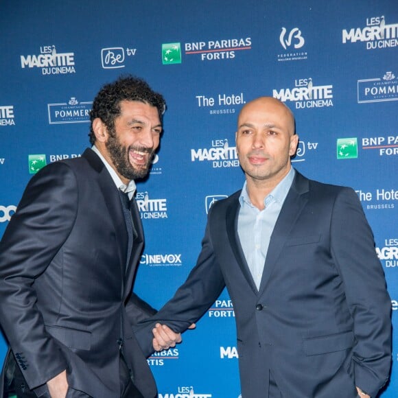 Ramzy Bedia et Eric Judor lors de la 5èe de la cérémonie des Magritte du cinéma belge à Bruxelles le 7 février 2015.