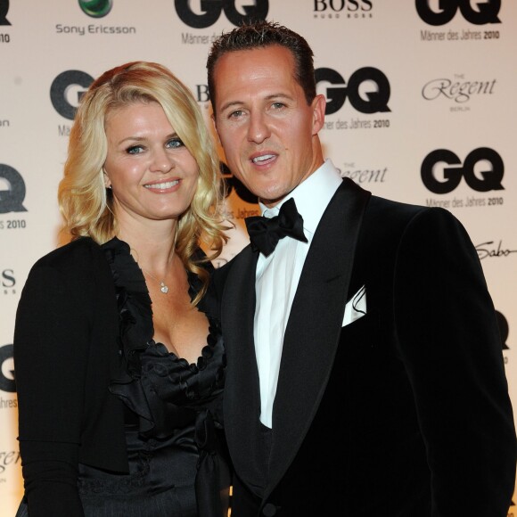 Michael Schumacher et son épouse Corinna lors des GQ Men of the Year à Berlin, le 29 octobre 2010