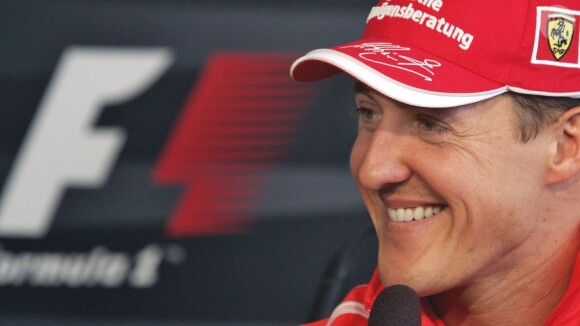 Michael Schumacher lors d'une conférence de presse à Imola, le 21 avril 2005