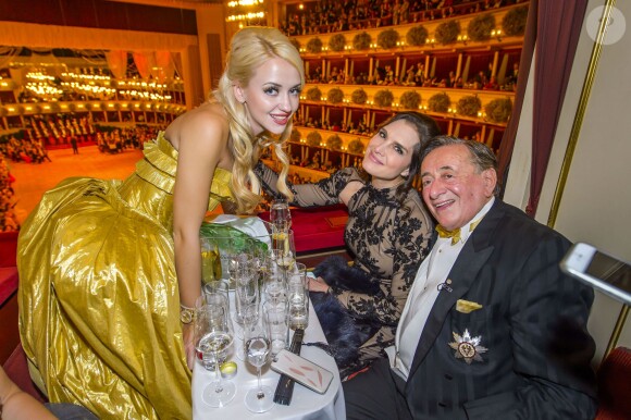 Brooke Shields, Richard et sa femme Cathy Lugner - Bal de l'Opéra de Vienne. Le 4 février 2016