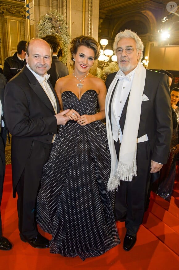 Dominique Meyer, Olga Peretyatko, Placido Domingo - Bal de l'Opéra de Vienne. Le 4 février 2016