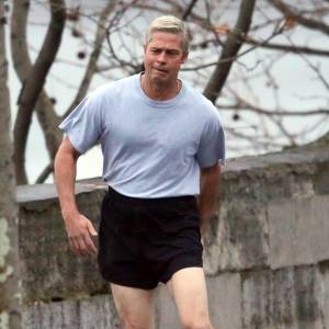 Exclusif - L'acteur Brad Pitt sur le tournage de "War Machine" à Paris. Le 31 janvier 2016.