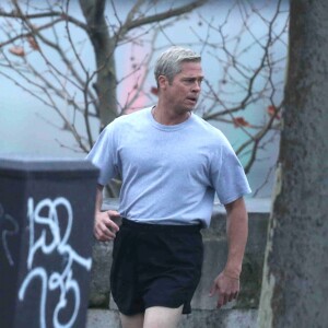 Exclusif - L'acteur Brad Pitt sur le tournage de "War Machine" à Paris. Le 31 janvier 2016.