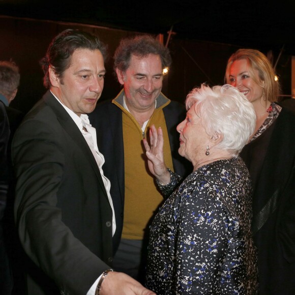 Laurent Gerra, François Morel et Line Renaud - Soirée de clôture du 18ème Festival des créations télévisuelles de Luchon le 6 février 2016. © Patrick Bernard/Bestimage