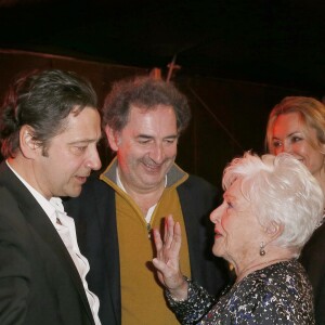 Laurent Gerra, François Morel et Line Renaud - Soirée de clôture du 18ème Festival des créations télévisuelles de Luchon le 6 février 2016. © Patrick Bernard/Bestimage