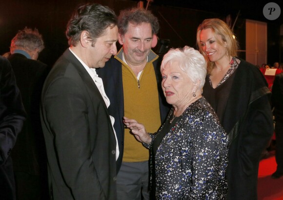 Laurent Gerra, François Morel et Line Renaud - Soirée de clôture du 18ème Festival des créations télévisuelles de Luchon le 6 février 2016. © Patrick Bernard/Bestimage