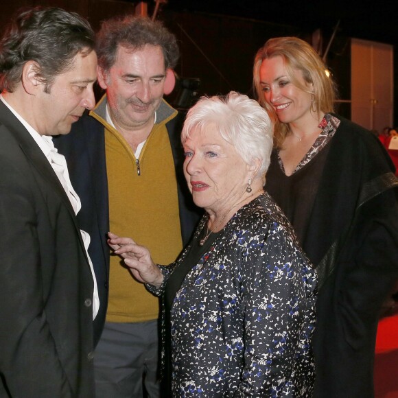 Laurent Gerra, François Morel et Line Renaud - Soirée de clôture du 18ème Festival des créations télévisuelles de Luchon le 6 février 2016. © Patrick Bernard/Bestimage