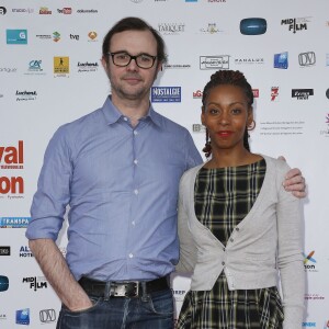 L'actrice Dorylia Calmel et L'acteur Eric Berger - Photocall du film "Le zèbre" lors du 18ème Festival des créations télévisuelles de Luchon le 6 février 2016. © Patrick Bernard/Bestimage