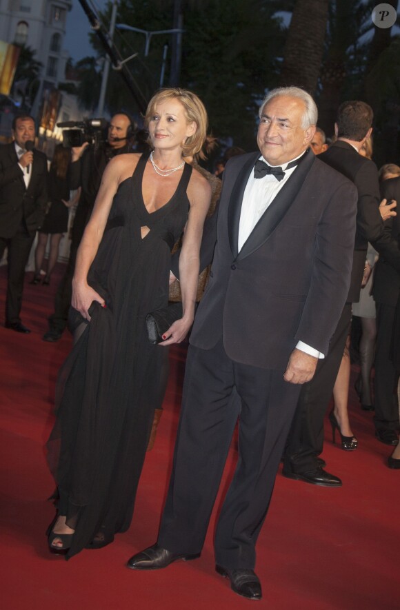 Dominique Strauss Kahn et sa compagne Myriam L'Aouffir sur le tapis rouge lors du 66eme festival du film de Cannes. Le 25 mai 2013