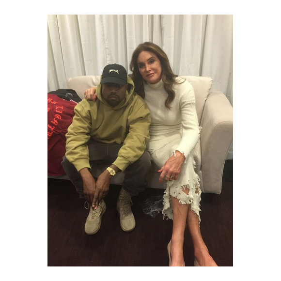 Caitlyn Jenner et Kanye West dans les coulisses du défilé du rappeur. Photo publiée sur Instagram, le 11 février 2016.