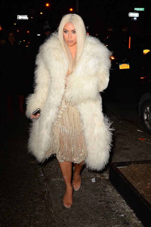 Kim Kardashian arrive au 'Nigril Jamaican Restaurant', à New York, le 11 février 2016