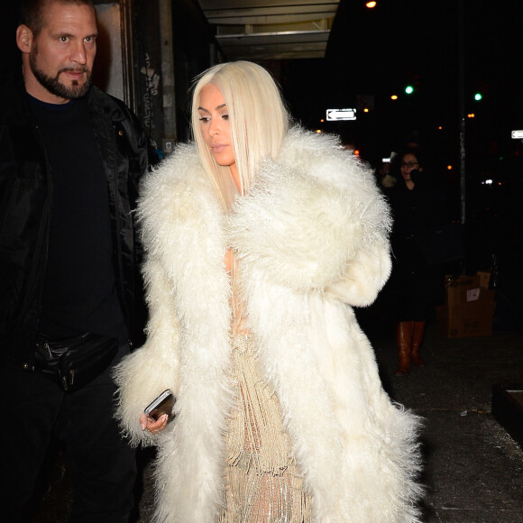 Kim Kardashian arrive au 'Nigril Jamaican Restaurant', à New York, le 11 février 2016