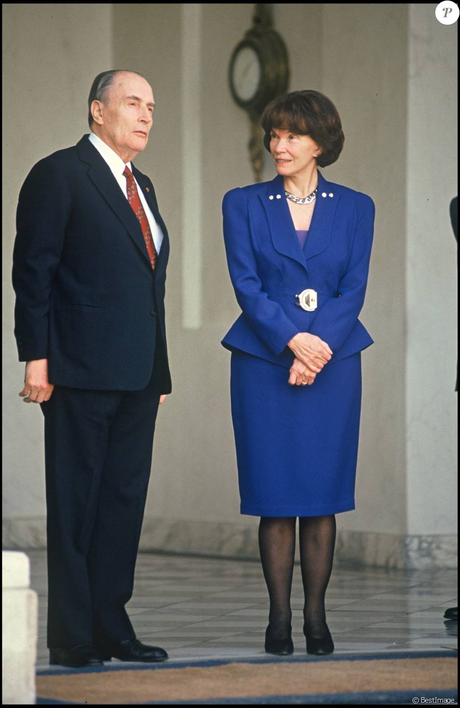 Danielle et François Mitterrand à l'Elysée en 1992 ...