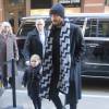 Victoria Beckham, son mari David Beckham et leurs enfants Brooklyn, Cruz, Romeo et Harper à la sortie du restaurant Balthazar à New York, après le défilé de Victoria, le 14 février 2016.