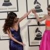 Selena Gomez et Taylor Swift à la 58ème soirée annuelle des Grammy Awards au Staples Center à Los Angeles, le 15 février 2016.