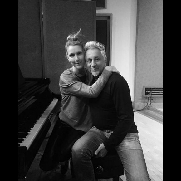 Céline Dion et Humberto Gatica, en studio à Las Vegas, le 18 février 2016