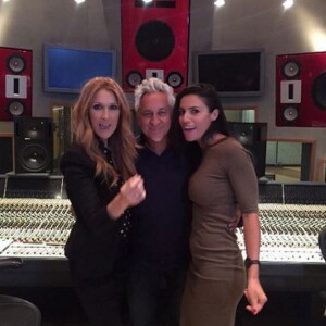 Céline Dion, Humberto Gatica et Zaho en studio à Las Vegas, en 2015