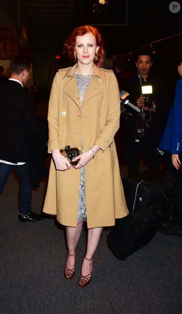 Karen Elson assiste au défilé Anna Sui (collection automne-hiver 2016-2017) au Skylight at Moynihan Station. New York, le 17 février 2016.