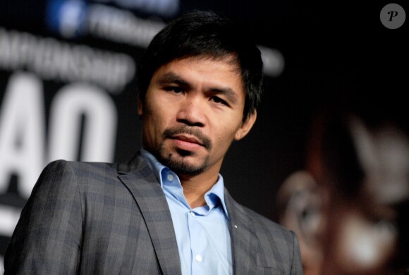Manny Pacquiao lors de la pesée au Madison Square Garden de New York le 21 janvier 2016 en vue de son combat face à Timothy Bradley le 9 avril prochain au MGM Grand de Las Vegas