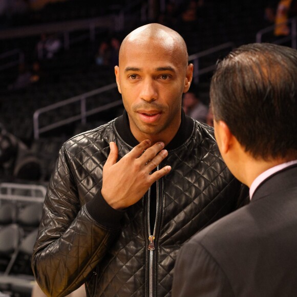 Thierry Henry à l'occasion du match entre les Lakers de Los Angeles et les Spurs de San Antonio au Staples Center de Los Angeles le 19 février 2016 © CPA