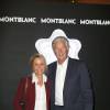 Exclusif - Pierre Dhostel et sa femme Carole Bellemare - Le stylo Meisterstück de Montblanc fête son 90e anniversaire à l'institut des lettres et Manuscrits à Paris le 1er avril 2014.