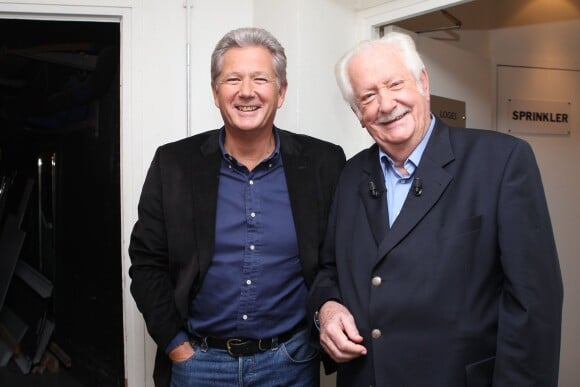 Pierre Bellemare et Pierre Dhostel - Enregistrement de l'émission "Vendredi sur un plateau", en 2011.