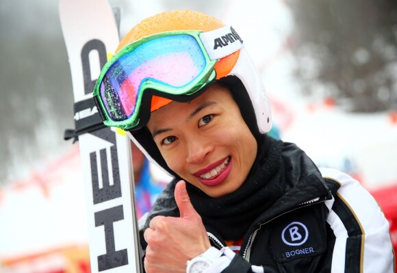 Vanessa-Mae, aka Vanessa Vanakorn au JO de Sotchi au Rosa Khutor Alpine Center de Krasnaya Polyana, le 18 février 2014