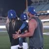 Ciara, son fils Future Zahir et son compagnon Russell Wilson visitent le stade des Dodgers de Los Angeles - Photo publiée le 24 février