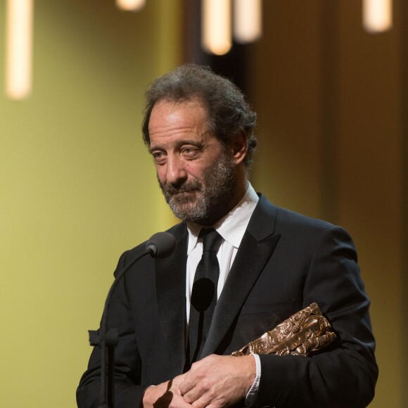 Vincent Lindon (César du meilleur acteur pour "La loi du marché") - 41e cérémonie des César au Théatre du Chatelet à Paris le 26 février 2016