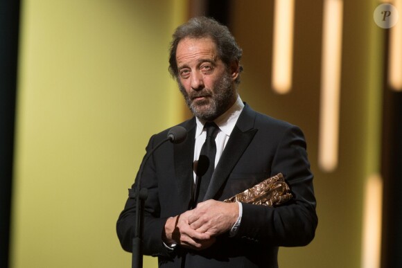 Vincent Lindon (César du meilleur acteur pour "La loi du marché") - 41e cérémonie des César au Théatre du Chatelet à Paris le 26 février 2016