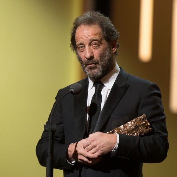 Vincent Lindon (César du meilleur acteur pour "La loi du marché") - 41e cérémonie des César au Théatre du Chatelet à Paris le 26 février 2016