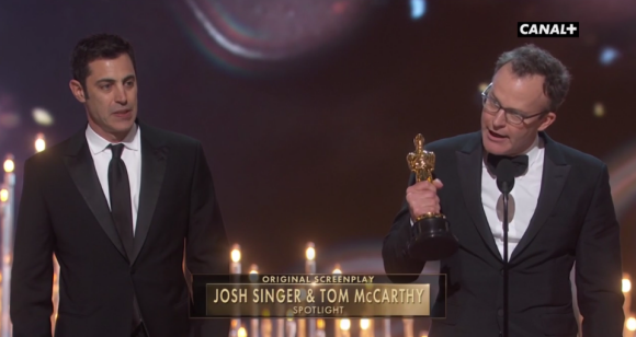 Josh Singer et Tom McCarthy, Oscar du meilleur scénario original pour Spotlight