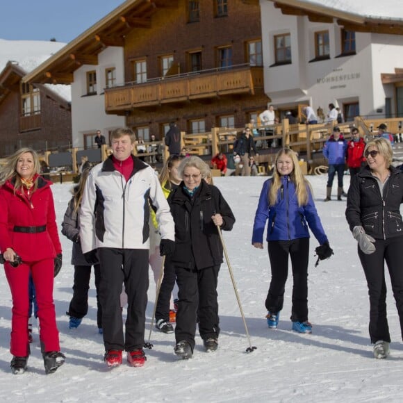 La famille royale des Pays-Bas aux sports d'hiver à Lech (Autriche) le 22 février 2016.