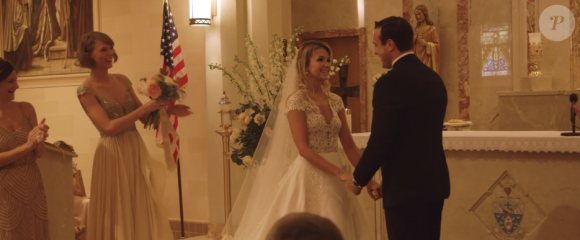Taylor Swift lors du mariage de sa meilleure amie d'enfance Britany LaManna. Image extraite d'une vidéo publiée sur Vimeo, le 20 février 2016.