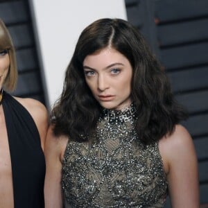 Taylor Swift et Lorde à la soirée "Vanity Fair Oscar Party" après la 88ème cérémonie des Oscars à Beverly Hills, le 28 février 2016.