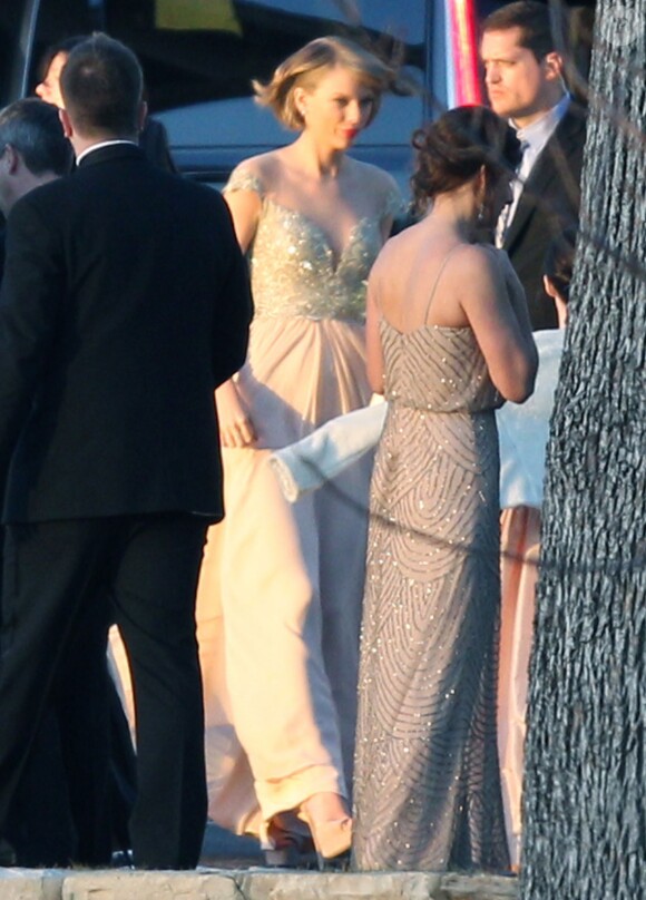 Exclusif - Taylor Swift demoiselle d'honneur au mariage de sa meilleure amie d'enfance, Britany Maack, avec qui elle a grandi en Pennsylvanie, le 20 février 2016. Les deux amies portent des robes de la designer Reem Acra.